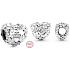 Charm Sterling silver 925 Heart with daisies for mom, bead on bracelet family