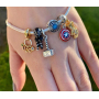 Charm Sterling silver 925 Marvel Guardians of the Galaxy, Rocket Raccoon and Groot's emblem, bracelet bead