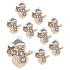 Snowmen with hat on peg 4 cm 9 pieces