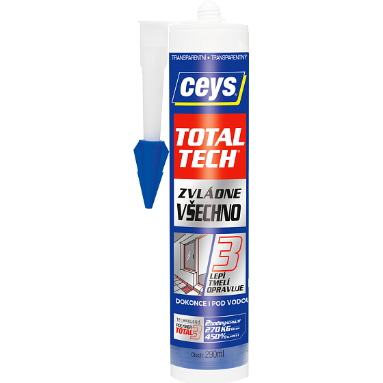 Ceys Total Tech universal glue and sealant, transparent, 290 ml