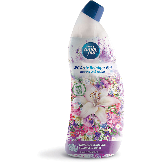 Ambi Pur WC Active Gel White Flowers Toilet Cleaner, 750 ml