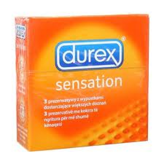 Durex Sensation condom with protrusions for greater stimulation nominal width: 52 mm 3 pieces