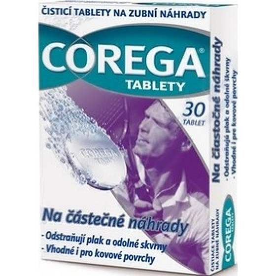 Corega Tabs Parts cleaning tablets for orthodontic braces 30 pieces