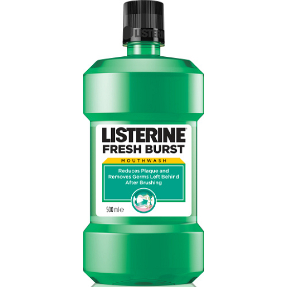 Listerine Freshburst mouthwash antiseptic reduces dental plaque 250 ml