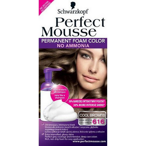 Perfect Mousse Permanent Color Hair Color 616 Freezing Cappuccino