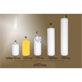 Lima Candle smooth yellow cylinder 60 x 120 mm 1 piece