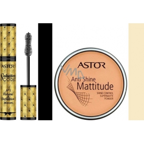 Astor Seduction Codes N1 Volume & Definition mascara black 10.5 ml + Astor Anti Shine Mattitude Powder 001 14 g, gift set