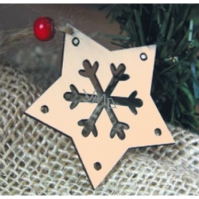 Pattern of wood star 6 cm 4 pieces