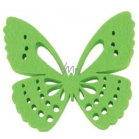 Felt butterfly green decoration 6 cm