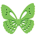Felt butterfly green decoration 6 cm