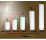 Lima Gastro smooth white pillar candle 60 x 120 mm 1 piece