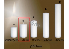 Lima Gastro plain candle white cylinder 60 x 120 mm 1 piece