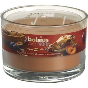 Bolsius Aromatic Plum & Almond Pie - Plum Almond Pie3 wicks scented candle in glass 70 x 106 mm 685 g, burning time 83 hours