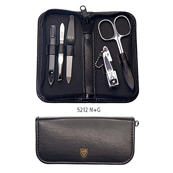 Kellermann 3 Swords Luxury manicure 5 pieces Articial Leather made of high quality artificial leather 5212 FN BL