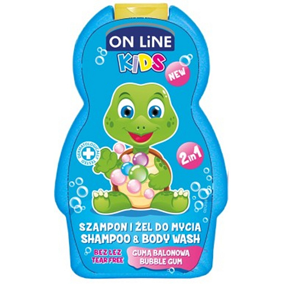 On line Kids Bubble Gum - Chewing gum 2in1 shampoo and shower gel 250 ml