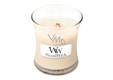 WoodWick Vanilla Bean - Vanilla pod scented candle with wooden wick and lid glass small 85 g