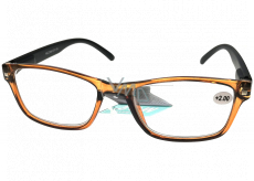 Berkeley Reading glasses +2.0 plastic transparent brown, black sides 1 piece MC2166