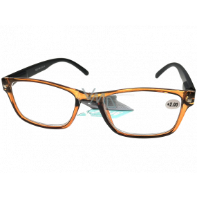 Berkeley Reading glasses +2.0 plastic transparent brown, black sides 1 piece MC2166
