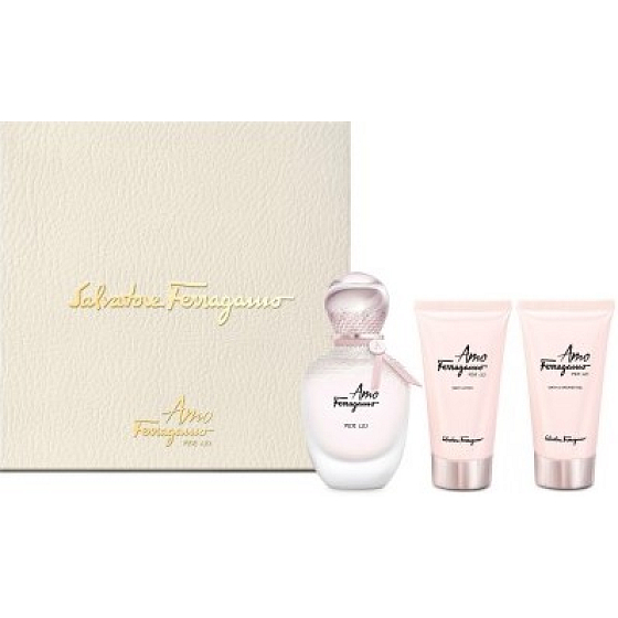 Salvatore Ferragamo Amo Ferragamo Per Lei perfumed water for women 50 ml + body lotion 50 ml + shower gel 50 ml, gift set
