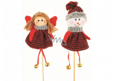Knitted Angel groove, snowman 13 cm + skewers, 1 piece