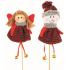 Knitted Angel groove, snowman 13 cm + skewers, 1 piece