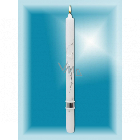 Lima Church baptismal candle white with silver decoration No. 1001 25 x 360 mm 1 piece