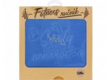 Albi Fitness towel Muscles do not grow on their own blue 90 x 50 cm