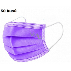 Shield Veil 3-layer protective medical non-woven disposable, low breathing resistance 50 pieces purple