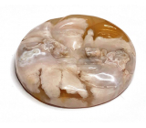 Agate floral face of the sun and moon hand carved natural stone 5 cm, gives recoil and strength