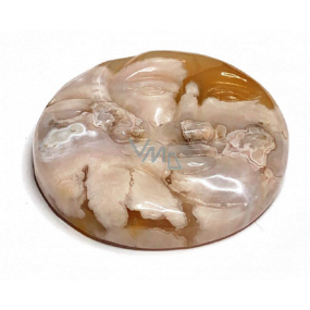 Agate floral face of the sun and moon hand carved natural stone 5 cm, gives recoil and strength