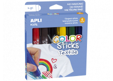 Apli Color Sticks tempera paints for textile mix of colours 6 x 6 g, set