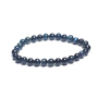 Tiger's eye dark blue grey bracelet elastic natural stone, ball 6 mm / 16-17 cm, stone of sun and earth, brings luck and wealth