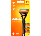 Gillette Fusion5 shaver + replacement heads 4 pieces, for men