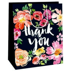 Ditipo Gift paper bag 26,4 x 13,6 x 32,7 cm Thank You black