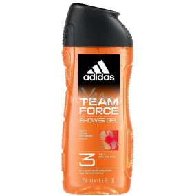 Adidas Team Force 3in1 shower gel for body, hair and skin for men 250 ml