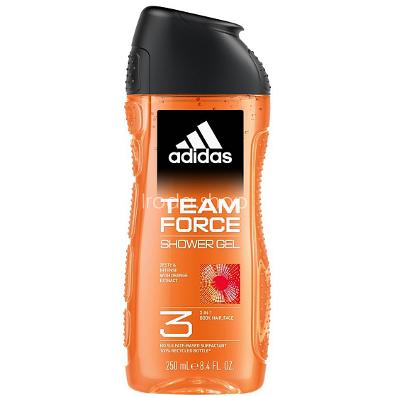 Adidas Team Force 3in1 shower gel for body, hair and skin for men 250 ml