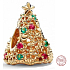 Sterling silver 925 Glittering Christmas tree gold, Christmas bracelet bead