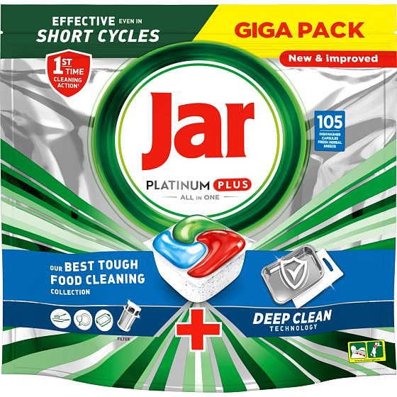 Jar Platinum Plus All in one Deep Clean dishwasher capsules 105 pieces