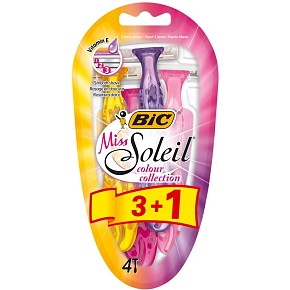 BIC Miss Soleil Color Collection, women's disposable razors, 4 pcs BIC Miss Soleil Color Collection, women's disposable razors, 4 pcs