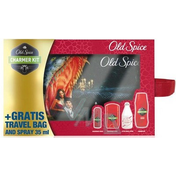 Old Spice Danger Zone deodorant spray 35 ml + stick 60 ml + aftershave 100 ml + shower gel 250 ml + bag, cosmetic set