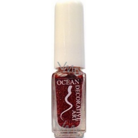 Ocean Decorative Art decorating nail polish shade 08 red glitter 5 ml