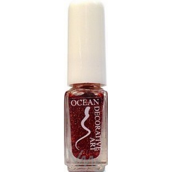 Ocean Decorative Art decorating nail polish shade 08 red glitter 5 ml