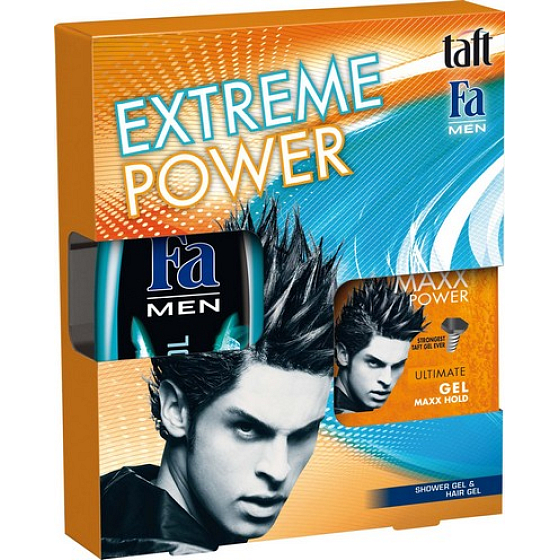 Taffeta and Fa Extreme Power hair gel 150 ml + shower gel 250 ml, cosmetic set