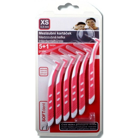 Soft Dent interdental brush curved XS 0.4 mm 6 pieces
