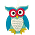 Blue felt owl 10 cm