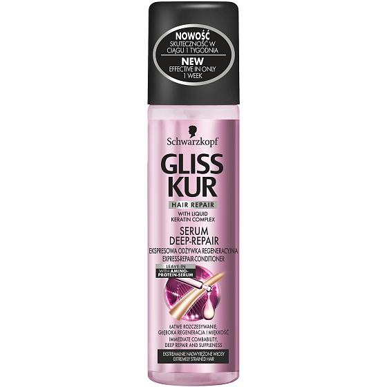 Gliss Kur Serum Deep Repair Regenerating Express Balm for Extremely Stressed Hair 200 ml spray