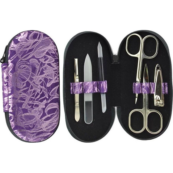 Dup Leather manicure 6 pieces Purple pattern 4-4408 / 5380
