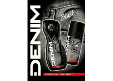 Denim Black sprchový gel pro muže 250 ml + deodorant sprej 150 ml, kosmetická sada