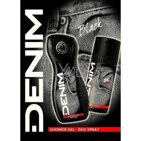 Denim Black shower gel for men 250 ml + deodorant spray 150 ml, cosmetic set