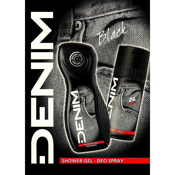 Denim Black shower gel for men 250 ml + deodorant spray 150 ml, cosmetic set